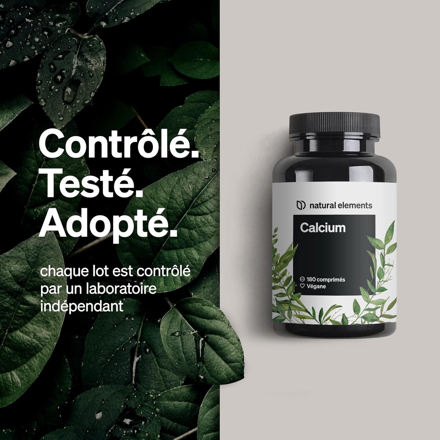 Vegan Calcium Tablets - High Dose 800mg Daily - 180 Tablets - No Unwanted Additives - Made in Germany & Lab Tested